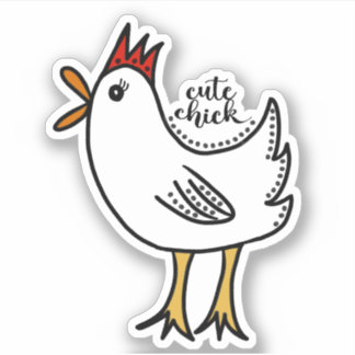 Cute-Chick med Anpassningsbar-Klipp av vinylmärket Klistermärken