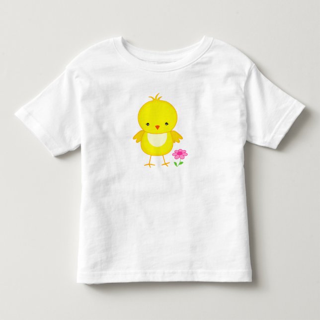 Cute chick med blomma t-shirt (Framsida)