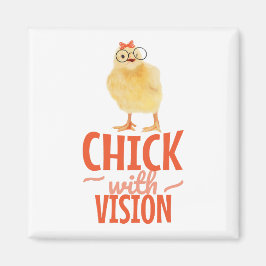 Cute Chick med glasögon - Chick med sikt Magnet