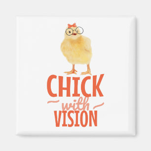 Cute Chick med glasögon - Chick med sikt Magnet