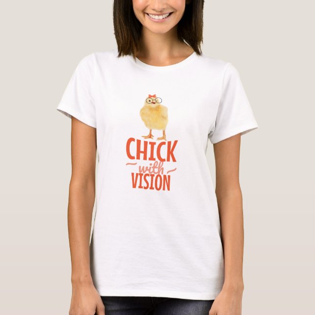 Cute Chick med glasögon - Chick med sikt T Shirt (Framsida)