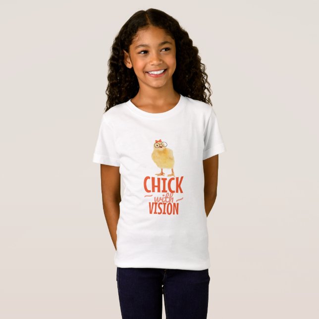 Cute Chick med glasögon - Chick med sikt T Shirt (Hel framsida)
