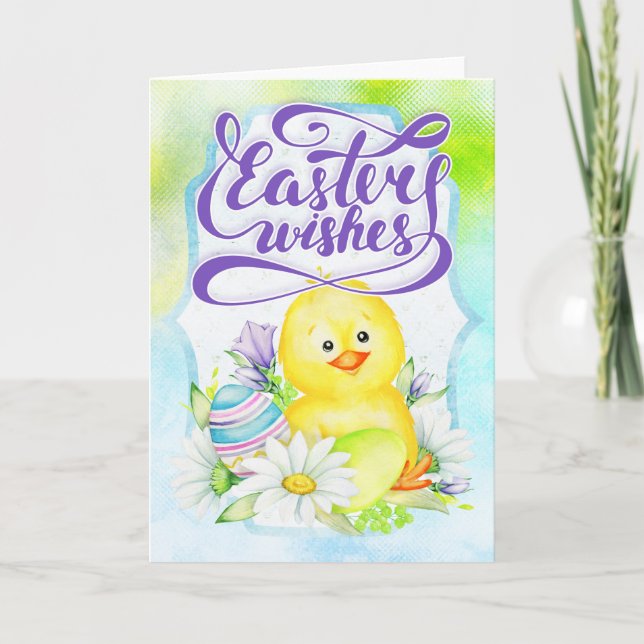 Cute Chick - Påsk Önskemål Helgkort (Framsida)