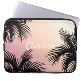 Cute chick rosa gult ombre tropical handflatan löv laptop fodral