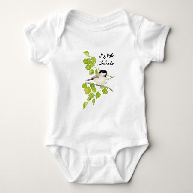 Cute Chickadee Bird My Little Chickadee Quote Tee (Framsida)