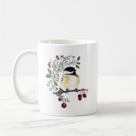 Cute Chickadee Bird Watercolor Art Coffee Mugg