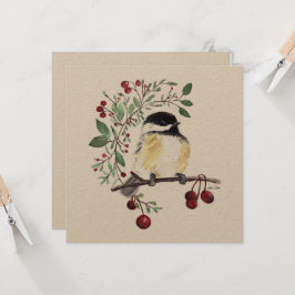 Cute Chickadee-målning Kort