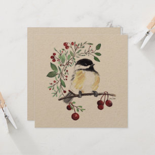 Cute Chickadee-målning Kort