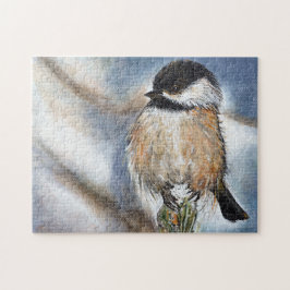 Cute Chickadee-målning Pussel