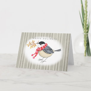 Cute Chickadee med röd scarf Glad helg