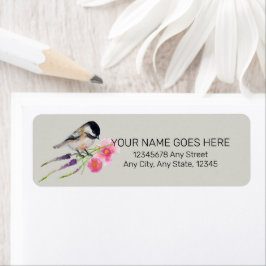 Cute Chickadee Watercolor Art-etikett Returadress Etikett