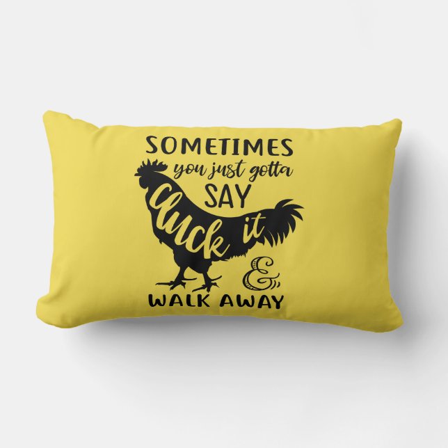 Cute Chicken Älskare Farm Farmer Tupp Gult Lumbarkudde (Framsida)
