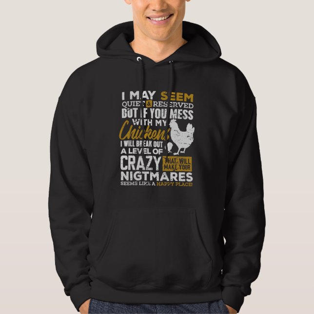 Cute Chicken Älskare Farmer Hoodie (Framsida)