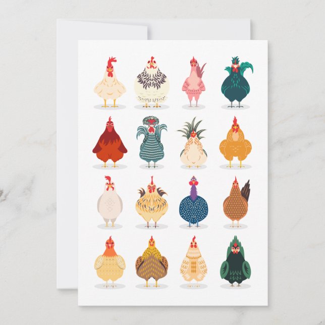 Cute Chicken Anteckningskort (Framsida)