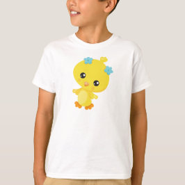 Cute Chicken, Baby Chicken, Chick, blommor T Shirt