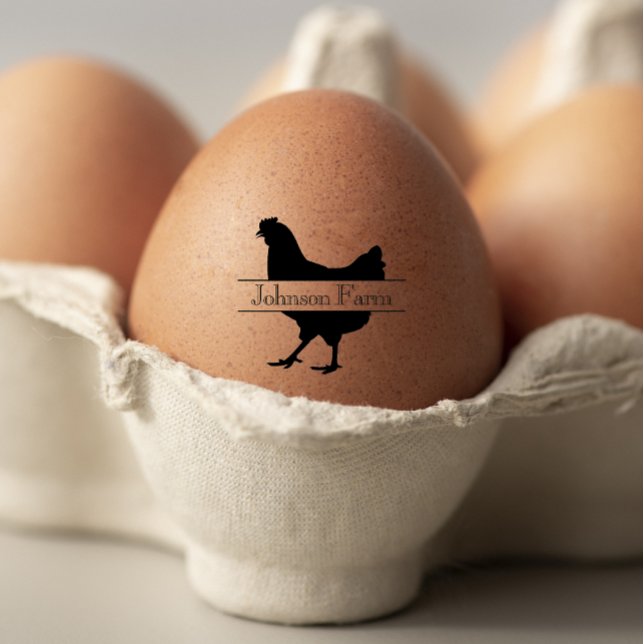 Cute Chicken Farm Fresh Blommigt Egg Stämpel (Skapare uppladdad)