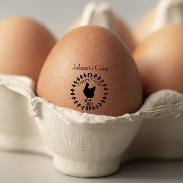 Cute Chicken Farm Fresh Blommigt Egg Stämpel (Skapare uppladdad)