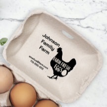 Cute Chicken Farm Fresh Eggs Carton Add Namn