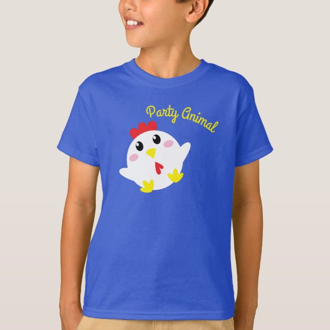 Cute Chicken Farm Kids 1:a födelsedagen Party T Shirt (Framsida)