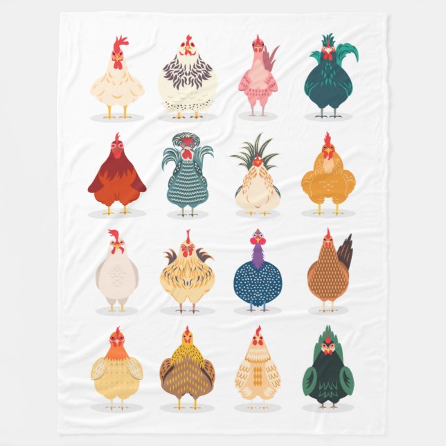 Cute Chicken Fleecefilt (Framsidan)