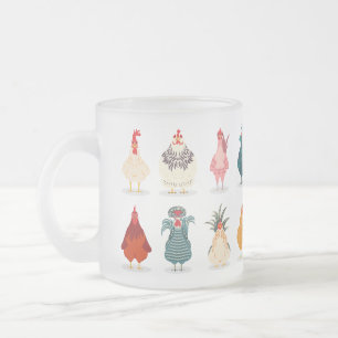 Cute Chicken Frostad Glasmugg