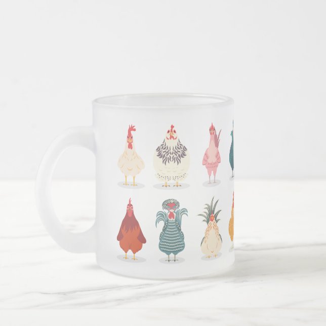 Cute Chicken Frostad Glasmugg (Vänster)