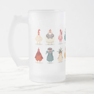 Cute Chicken Frostat Ölglas