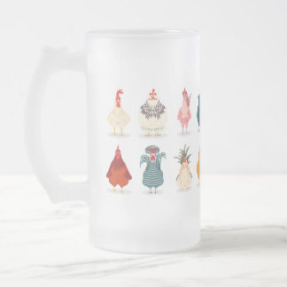 Cute Chicken Frostat Ölglas