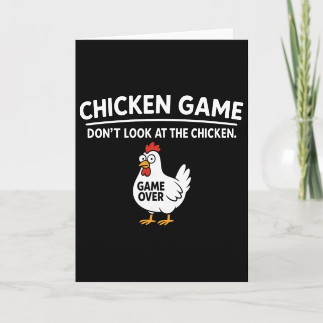 Cute Chicken Game Don't Look At The Chicken Funny  Kort (Framsida)