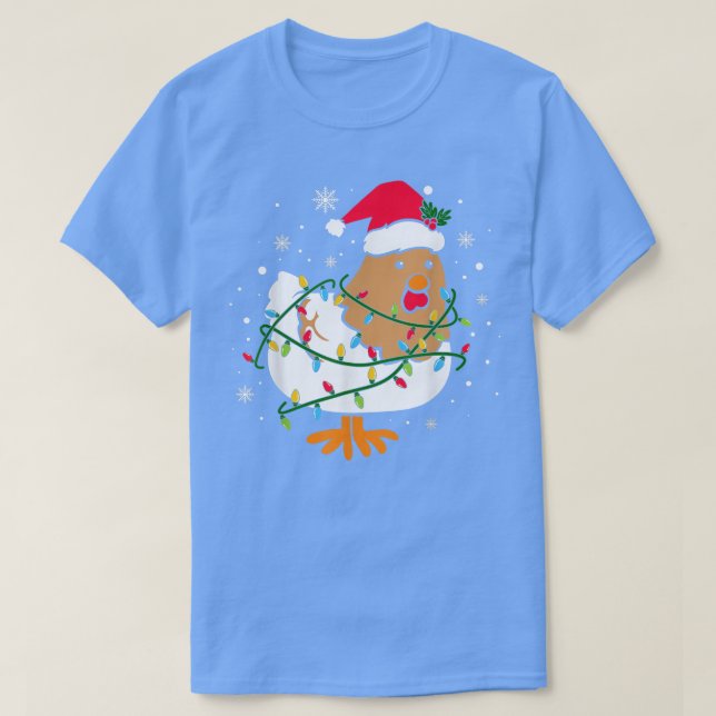 Cute Chicken Julgran Ljus Farmer Animal L T Shirt (Design framsida)