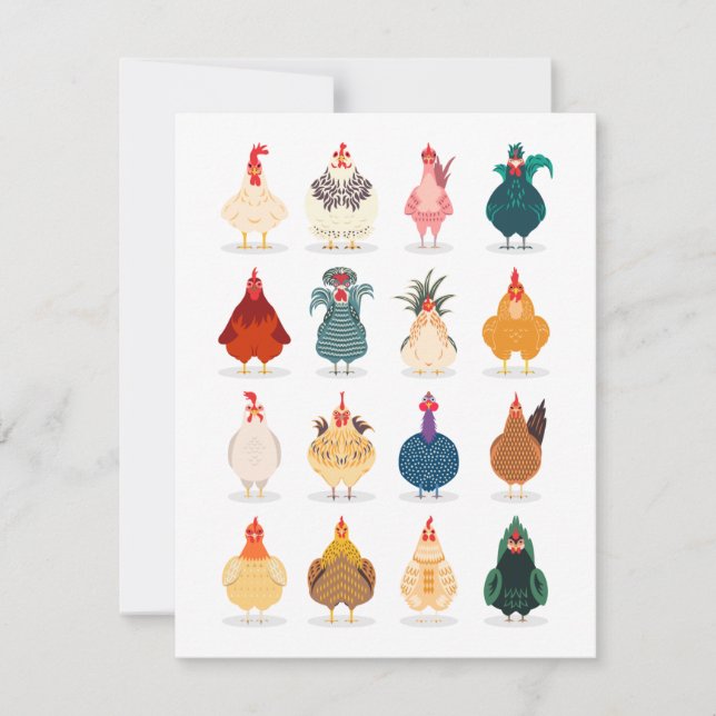 Cute Chicken Kort (Framsida)