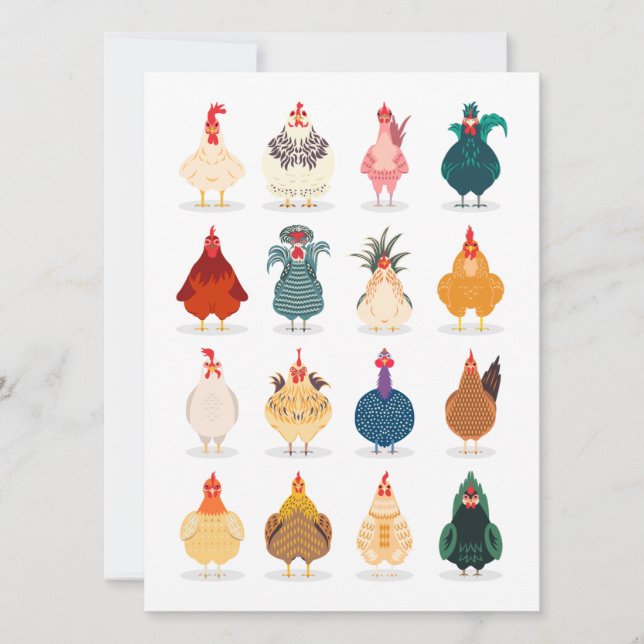 Cute Chicken Kort (Framsida)