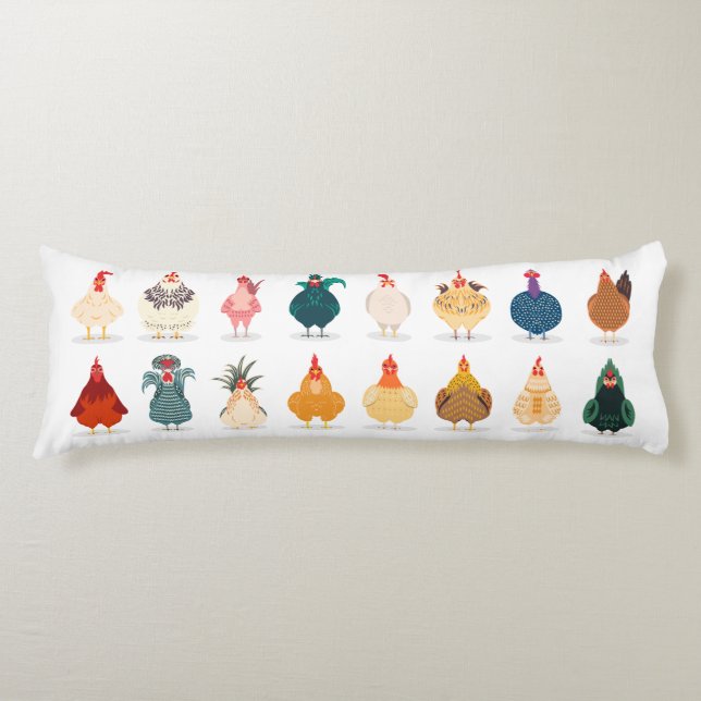  Cute Chicken Kroppskudde (Framsidan)