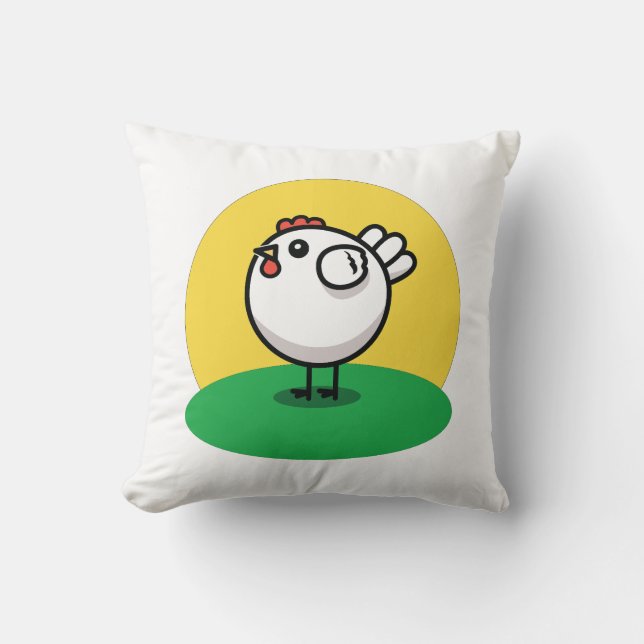 Cute Chicken Kudde (Framsida)