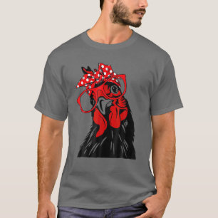 Cute Chicken med Bandana och glaset Mors dag T Shirt