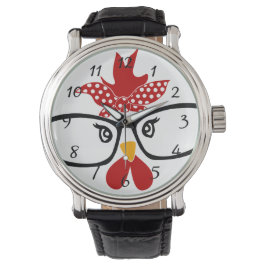 Cute Chicken med glasögon Watch Armbandsur