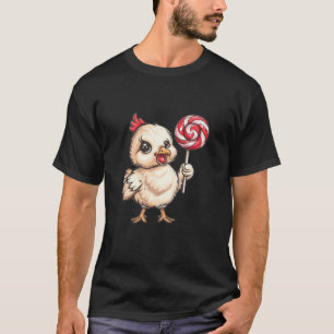 Cute Chicken med Lollipop I Kids Chicken T Shirt