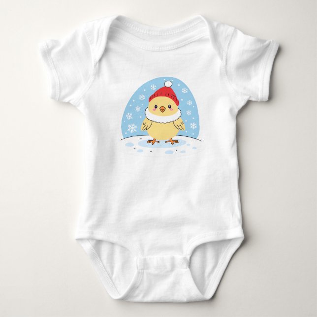 Cute Chicken med Santa Hat T Shirt (Framsida)