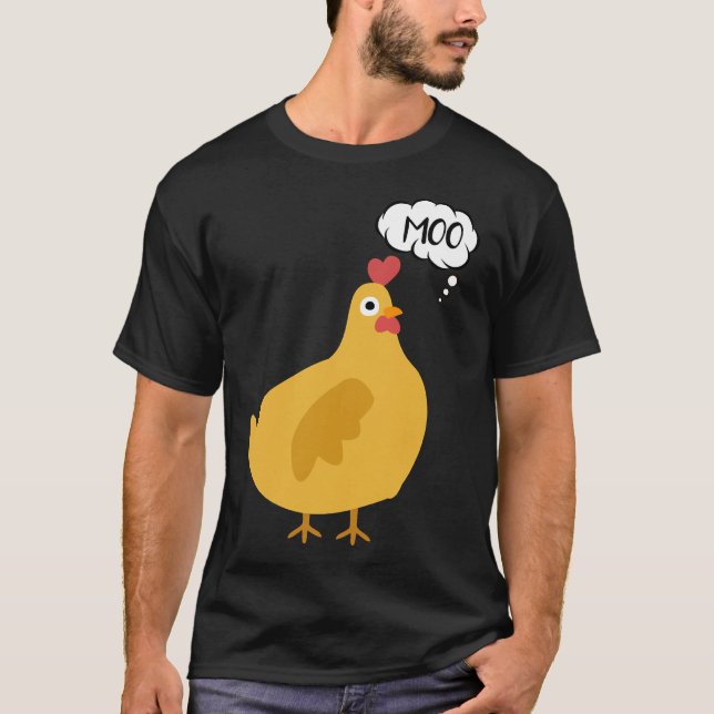 Cute Chicken Moo T Shirt (Framsida)