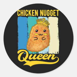 Cute Chicken Nugget Queen Foodie Girl Runt Klistermärke