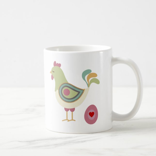 Cute Chicken och äggen Kaffemugg (Höger)
