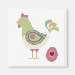 Cute Chicken och äggen Magnet