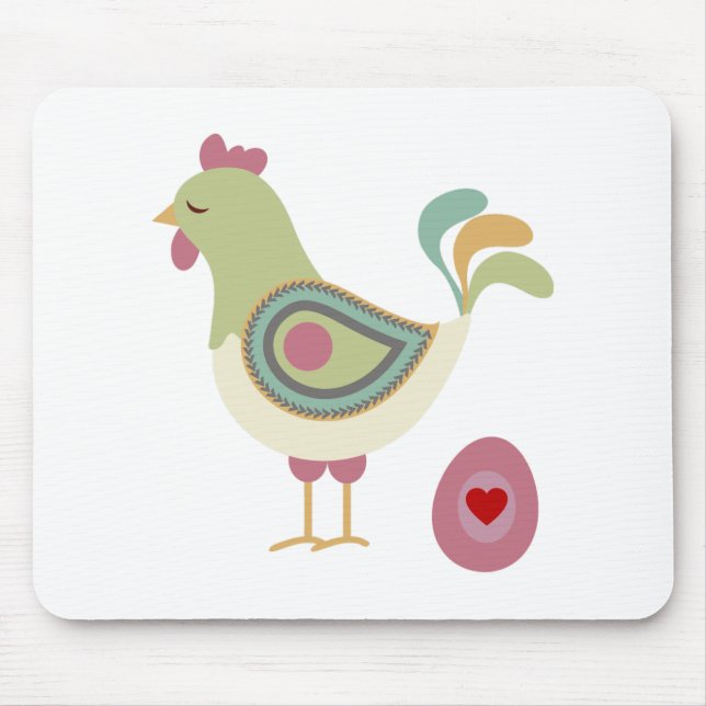 Cute Chicken och äggen Musmatta (Framsidan)