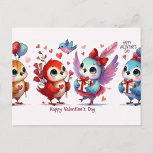 Cute Chicken önskar dig Alla hjärtans dag Vykort