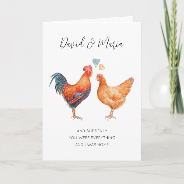Cute Chicken par Kärlek er på årsdagen Kort (Framsida)