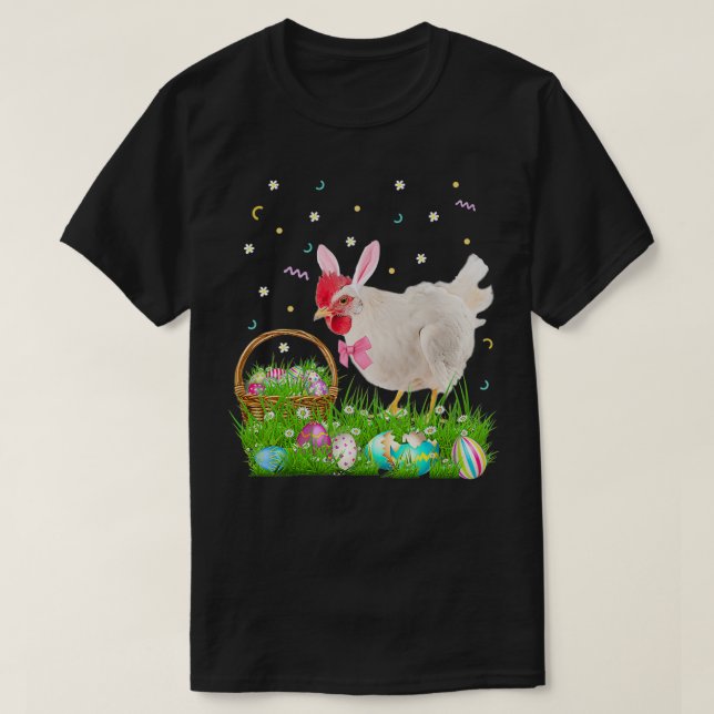 Cute Chicken Påsk Day Bunny Eggs Påsk Costume T Shirt (Design framsida)