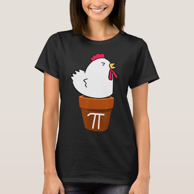 Cute Chicken Pot Paj Funny Math Pun Pi Symbol T Shirt (Framsida)