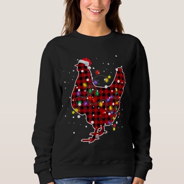 Cute Chicken Red Play Christma T Shirt (Framsida)