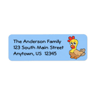 Cute Chicken Returadress Etikett