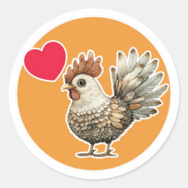 Cute Chicken Runt Klistermärke